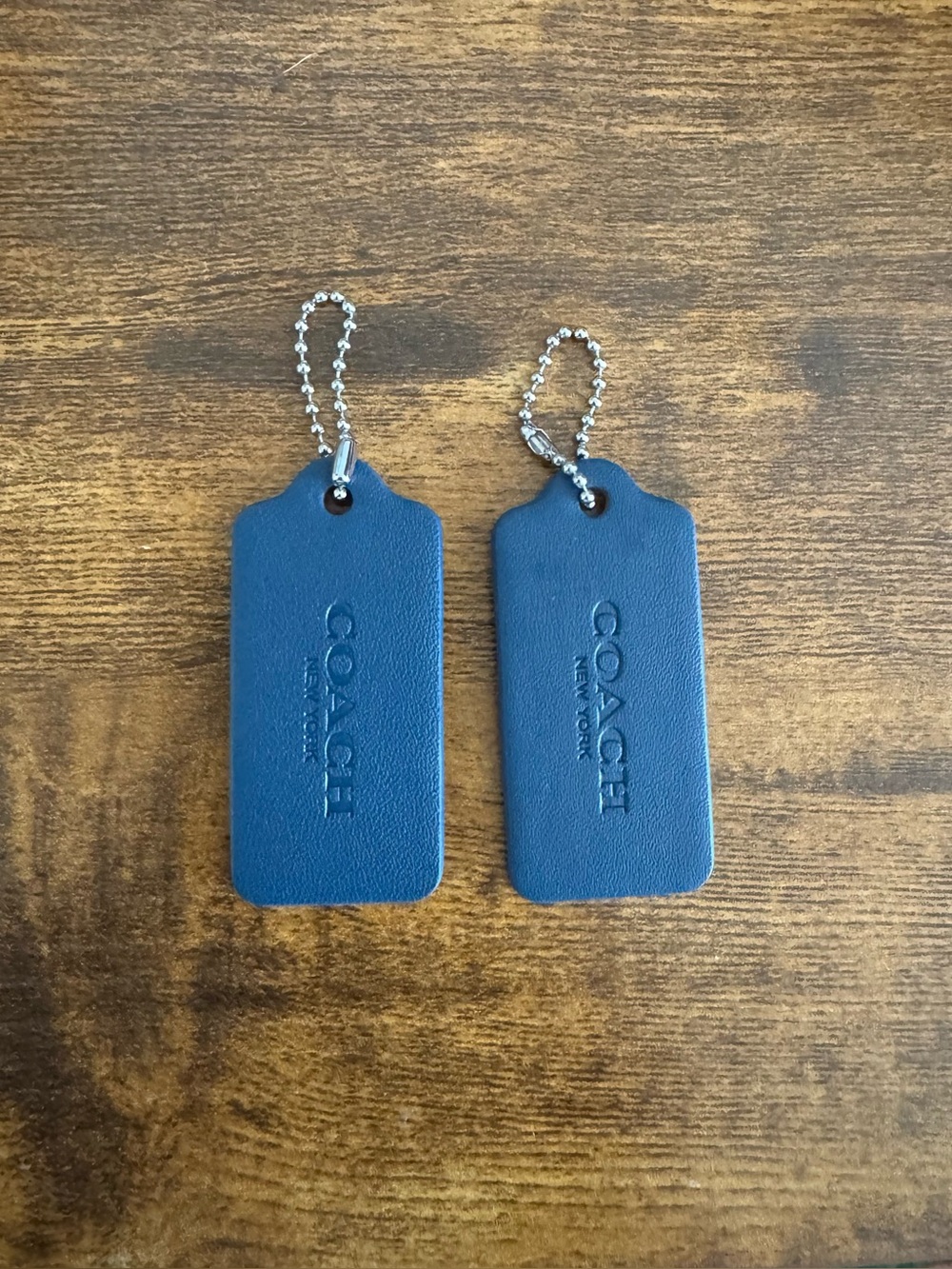 COACH Blue Leather Hangtags — Bundle of 2